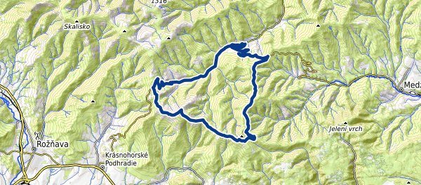 Mapa trasy Smolnik - Osadnik - Pipitka - Uhornianske sedlo - Smolnik