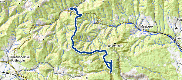 Mapa trasy Smolník - Zádiel Na skale