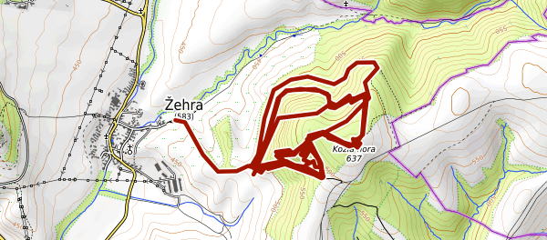 Mapa trasy Trailpark Žehra