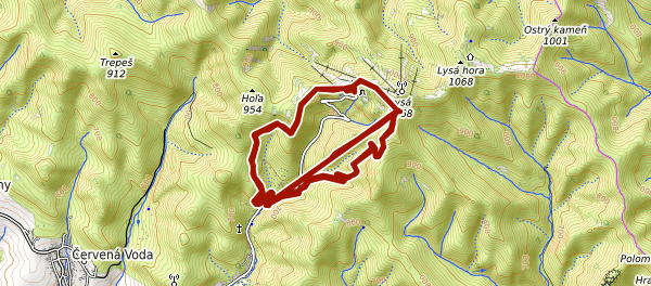 Mapa trasy Lysa Trails