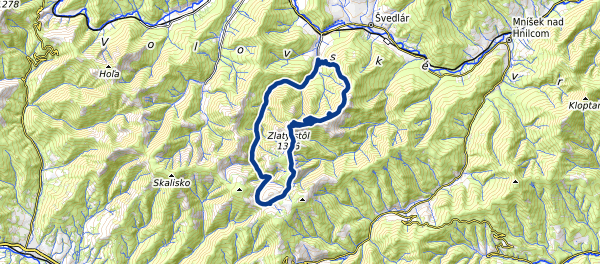 Mapa trasy Zlaty Stôl