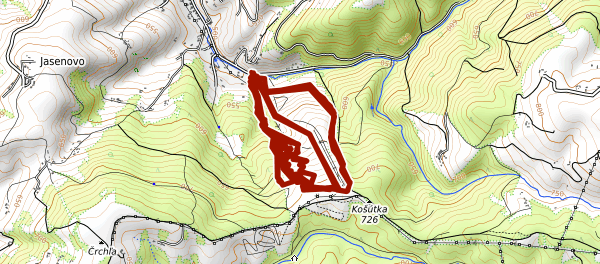 Mapa trasy Bikepark Košútka