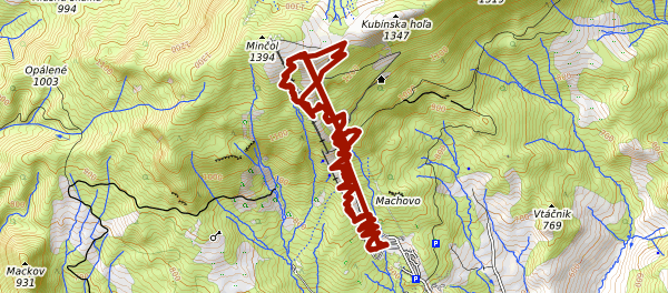 Mapa trasy BIKE PARK Kubínska hoľa