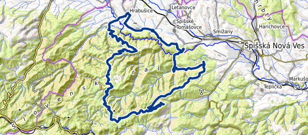 Mapa trasy Po trase maratónu Škoda Slovenský raj