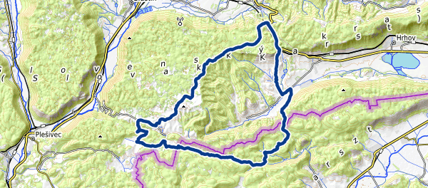 Mapa trasy Silická planina